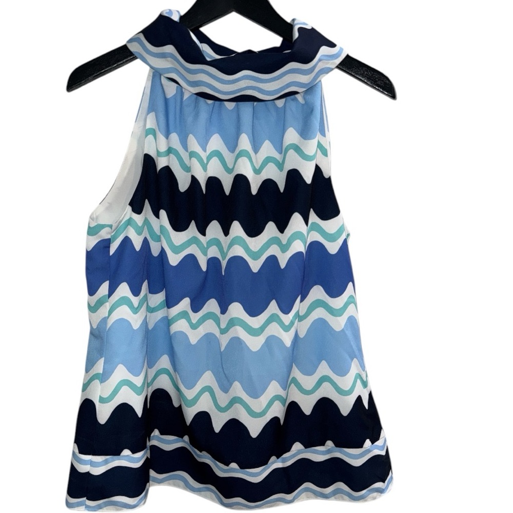 Sail To Sable NWT Wave Print Cowl Neck Blouse Top Size M